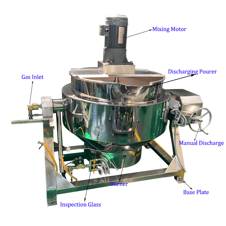 jacketed kettle,jacketed kettle with mixer,steam cooking kettle with mixer