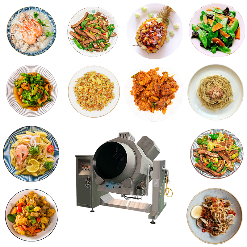  automatic cooking robot, stir fry cooking machine, cooking drum