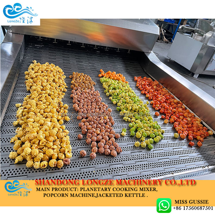 popcorn production line industrial， automatic popcorn production line， popcorn production line price