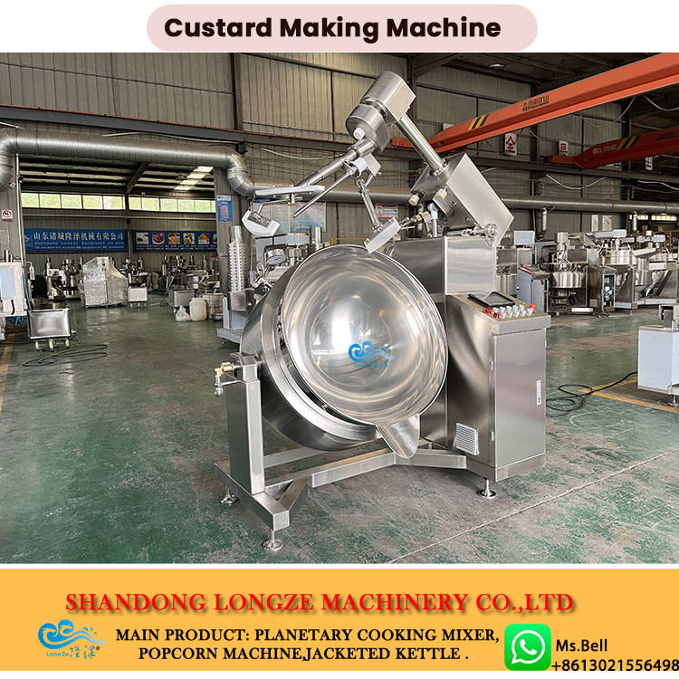 cooking pot with mixer, cooking kettle with stirrer, industrial cooking pan