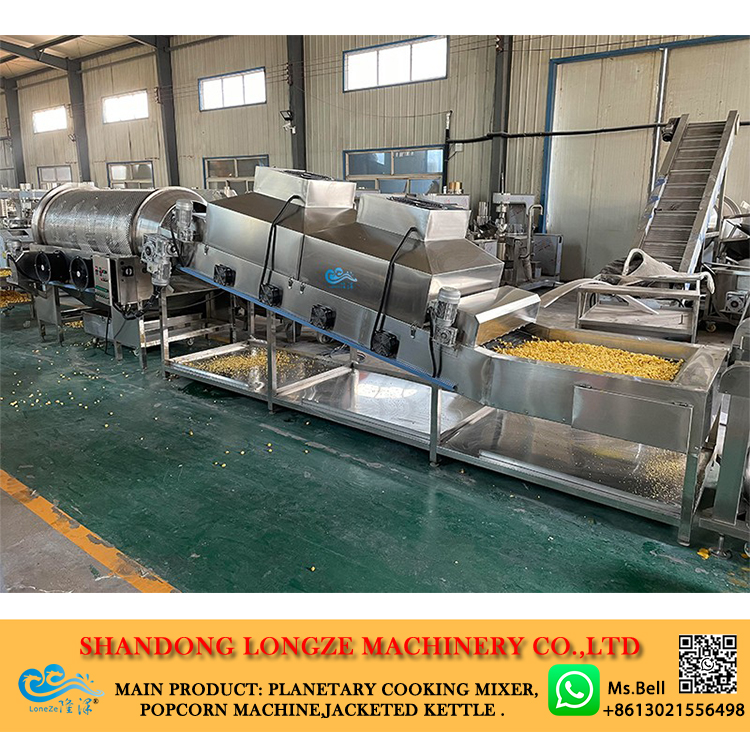 caramel popcorn production line, popcorn factory machine, continuous popcorn production line
