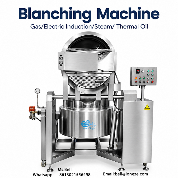 industrial blanching machine, commercial boiling pot, braising pot, jacketed cooking kettle, induction boiling kettle