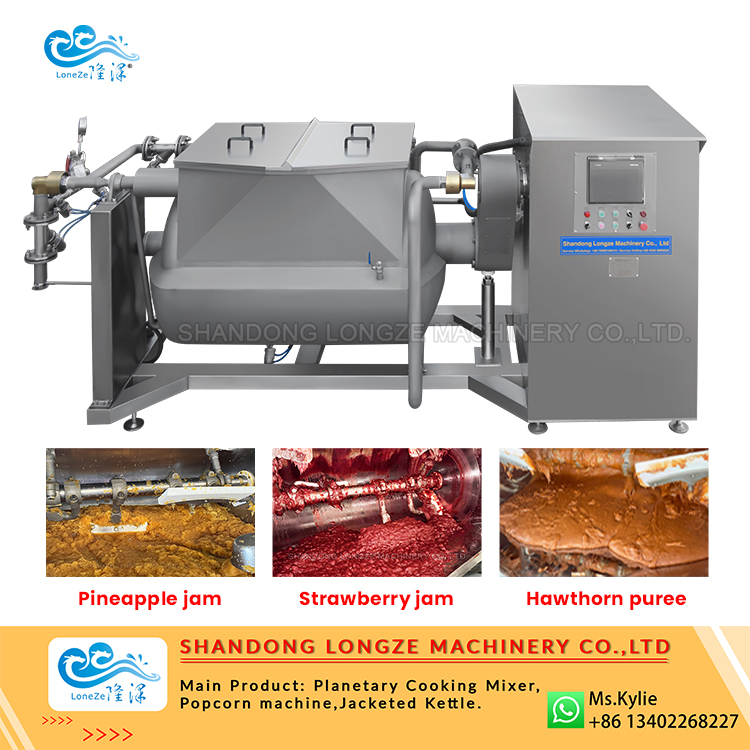 Vacuum Horizontal Cooking Mixer for Jam, Filling and Paste Production | Steam & Induction Heating