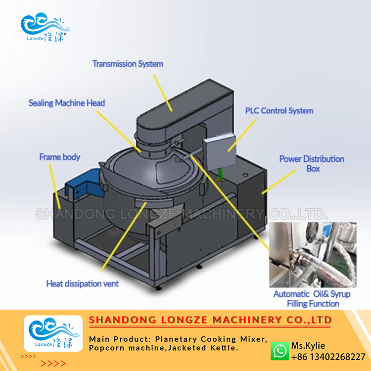 commercial popcorn machine, large capacity popcorn machine, industrial gas popcorn maker