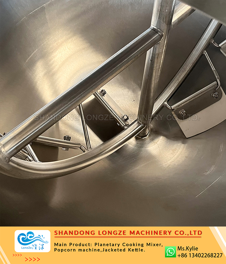 Steam heating jacketed kettle, Jacketed cooking kettle with mixer, Stainless steel jacketed mixing kettle