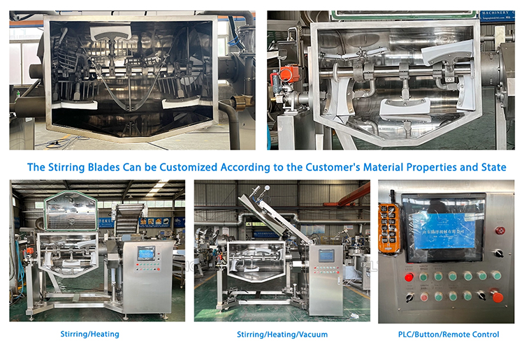 vacuum horizontal mixer， industrial jam making machine， fruit jam vacuum mixer