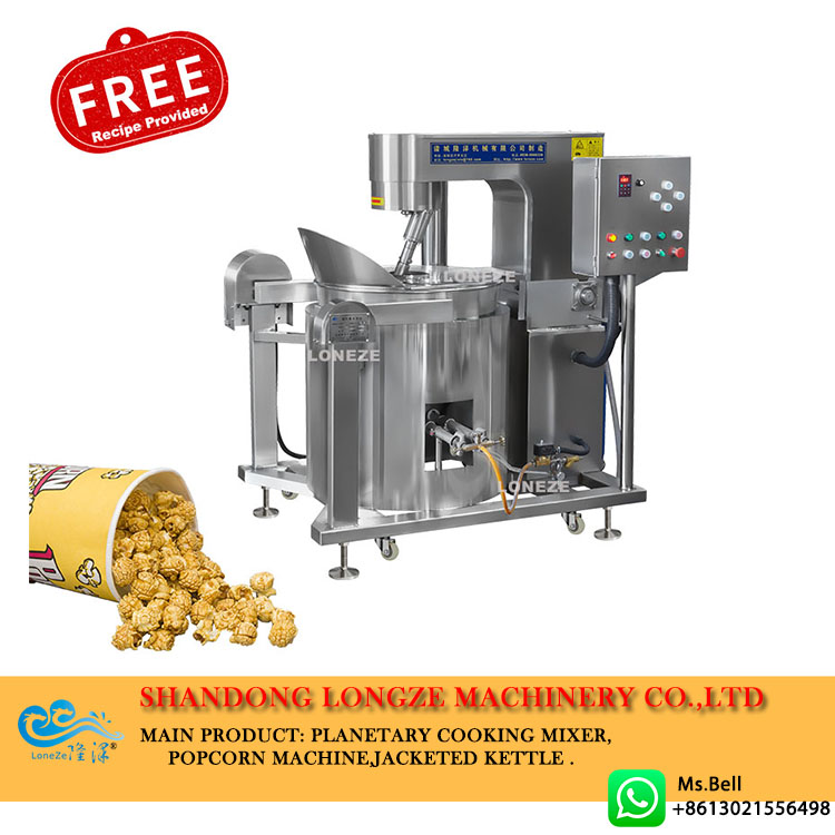 Industrial Automatic Gas Heating Popcorn Machine