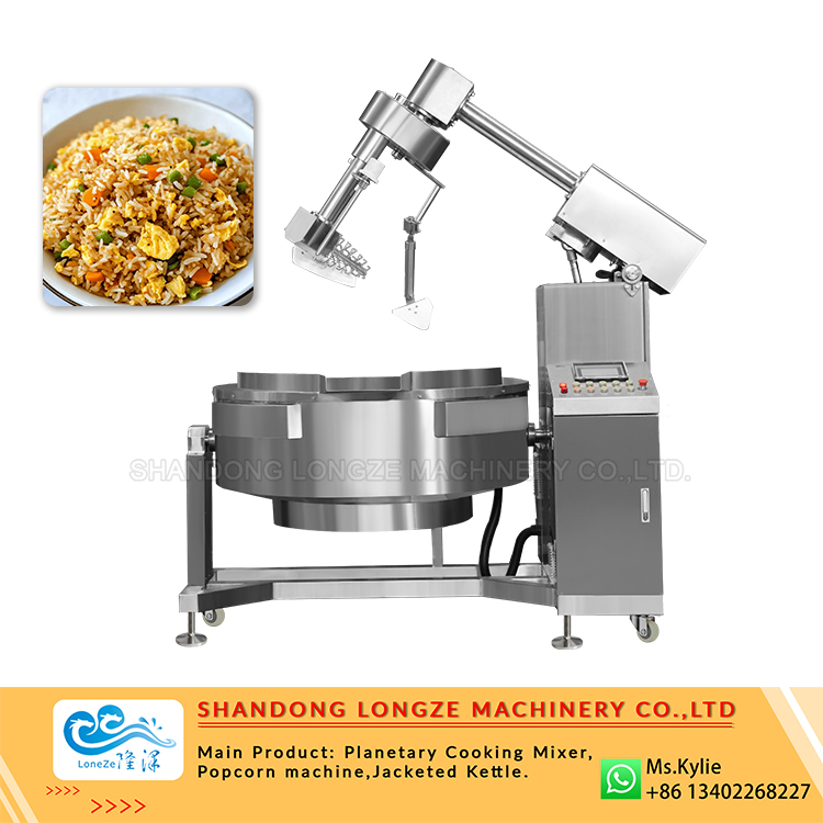 适用于中央厨房和餐厅的大容量不锈钢全自动炒饭机