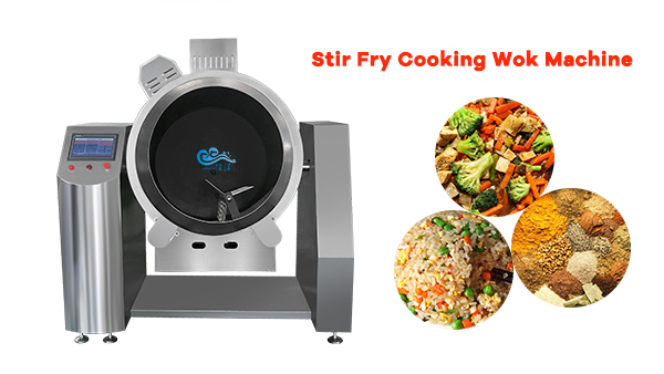 Wok zum Braten, automatische Kochtrommelmaschine für Gemüse/Reis/Fleisch/Gewürze