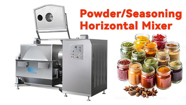 Mezclador horizontal automático de alimentos con inclinación para polvos y condimentos