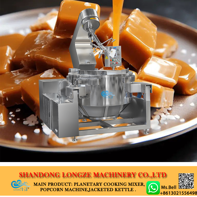 Fully Automatic Toffee Cooking Pot Nougat Candy Making Machine