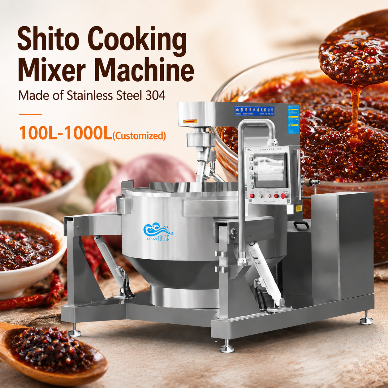 Industriële keukenmixer voor Shito-saus
