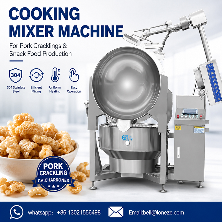 Industrial Cooking Mixer for Crispy Pork Cracklings (Chicharrones)