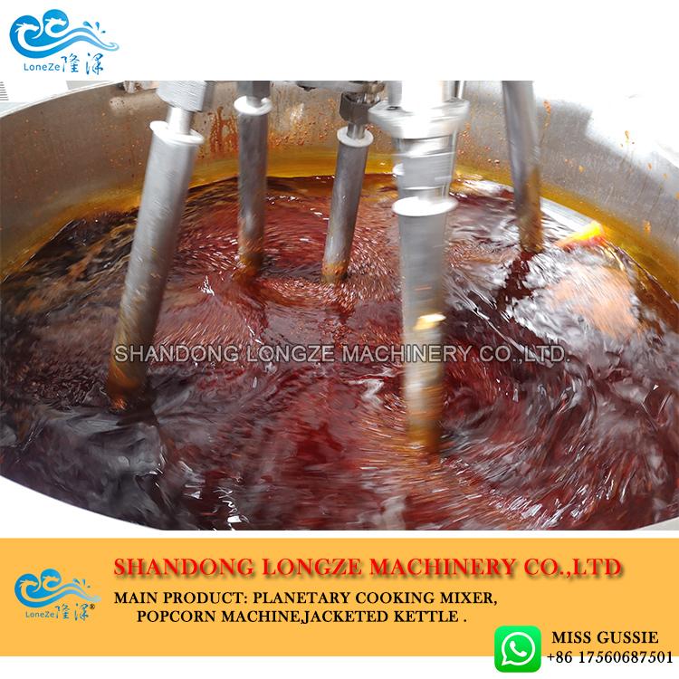 cooking jacketed kettle, chili sauce cooking mixer machine