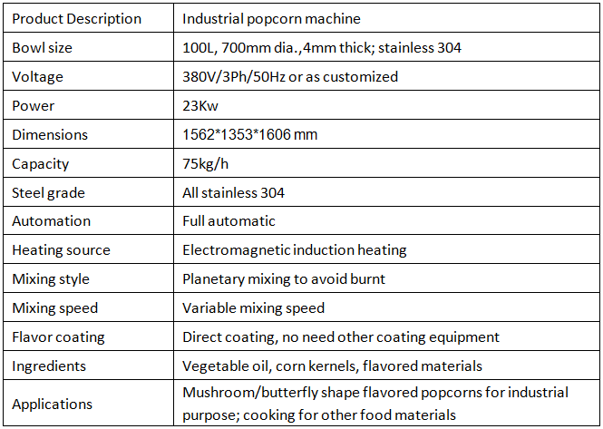 commercial popcorn machine, electric induction popcorn machine, industrial popcorn machine