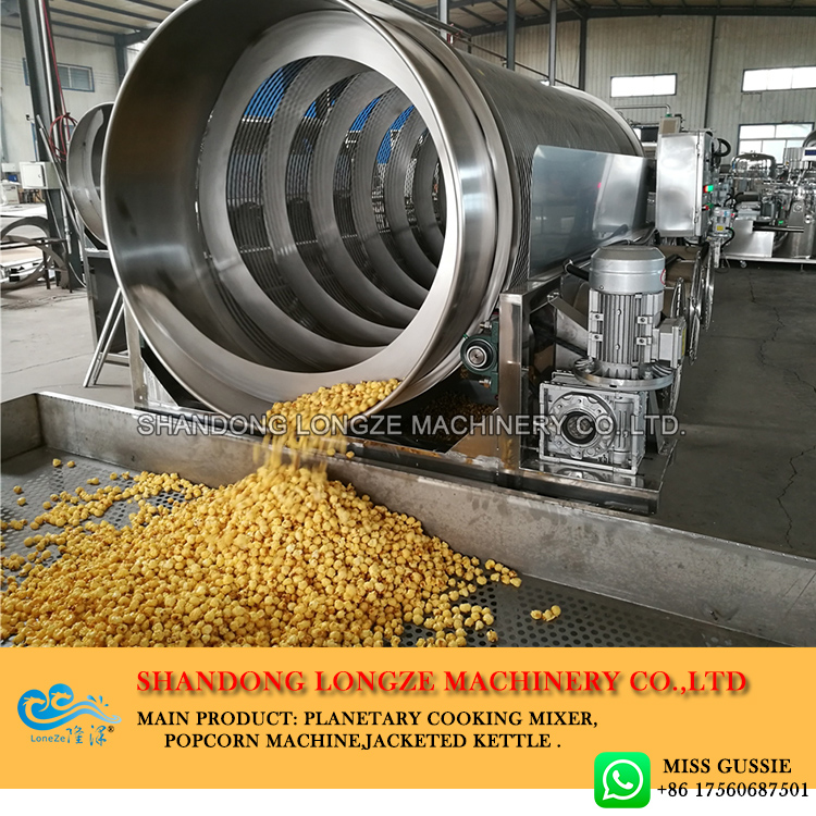 caramel popcorn production line, industrial popcorn production line, full automatic popcorn production line