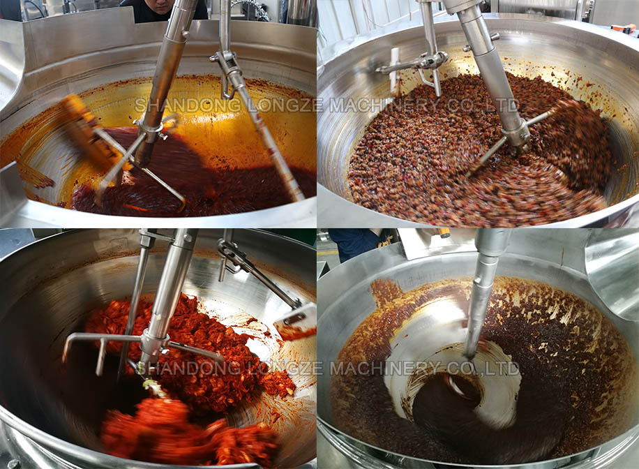 gas cooking mixer machine,chili sauce making machine, industrial chili sauce cooking mixer machine