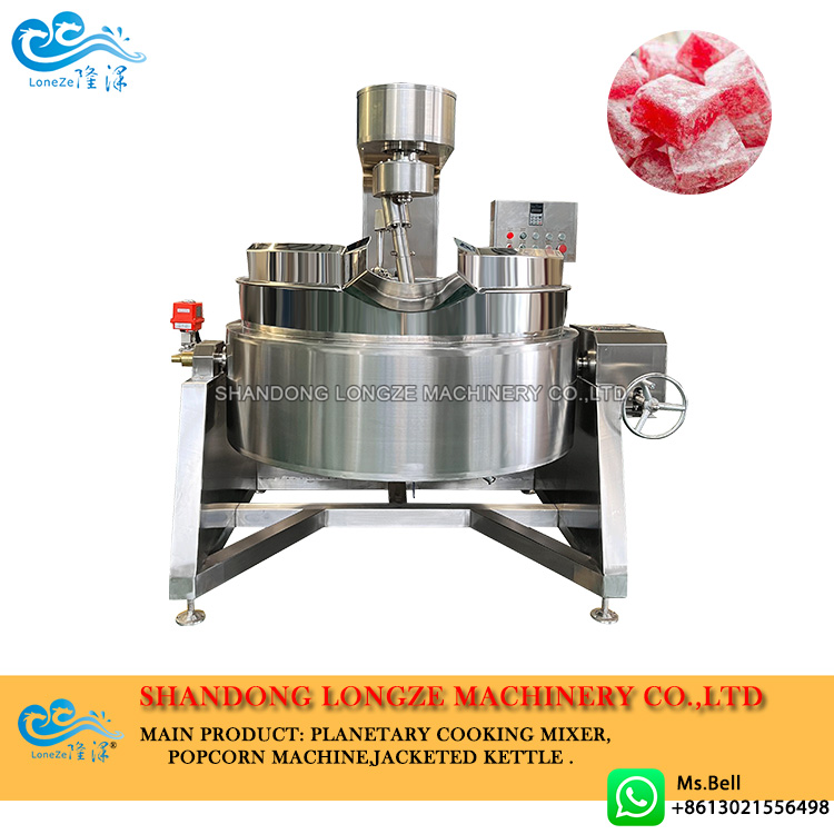 turkish delight cooking kettle, industrial cooking kettle with mixer, turkish delight cooking mixer machine