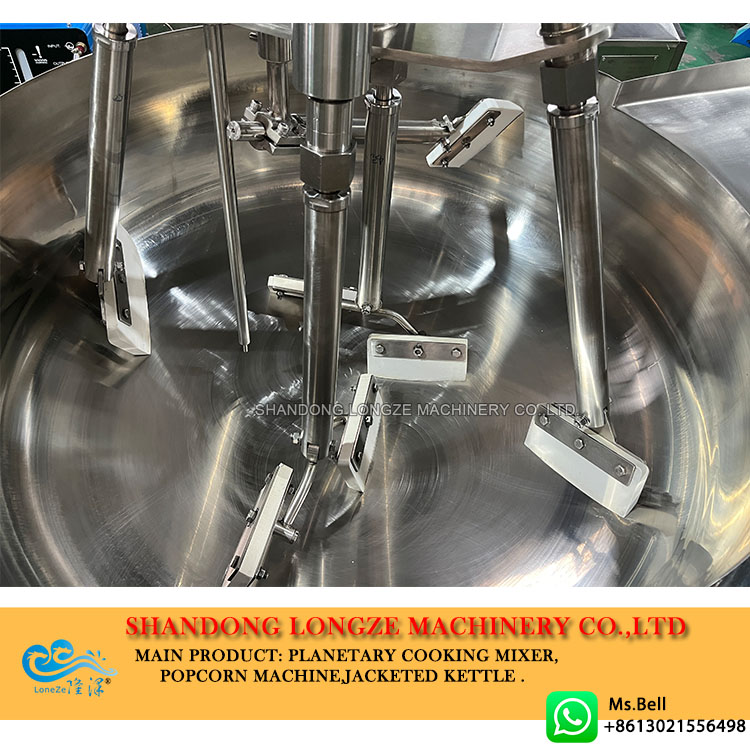industrial cooking pot with mixer, planetary cooking kettle with agitator,sauce cooking mixer machine