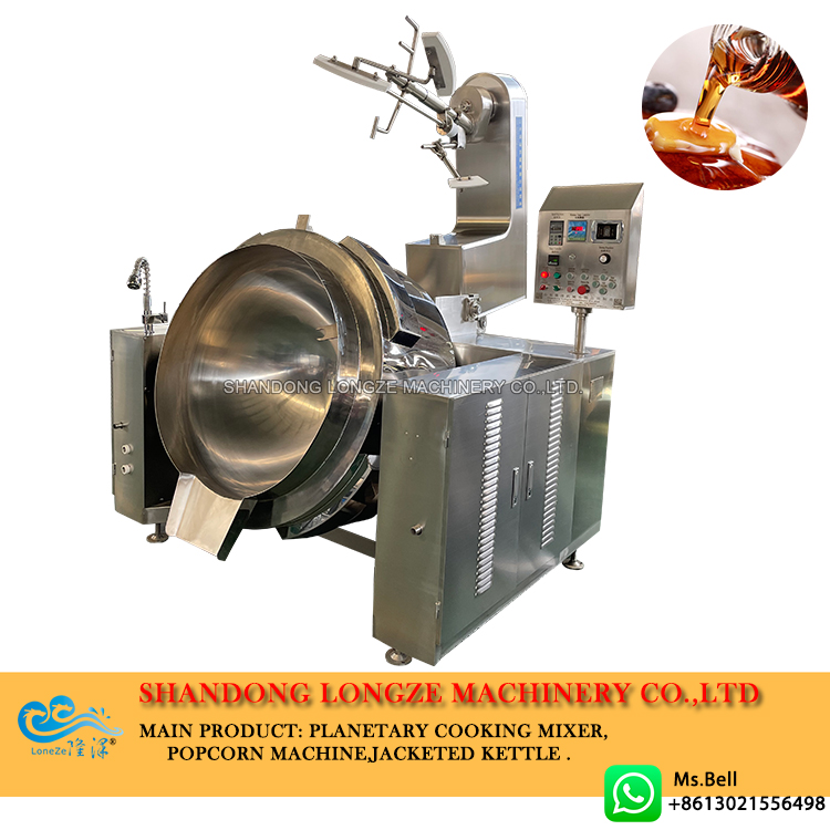 caramel sauce cooking mixer machine，industrial sauce cooking kettle，caramel sauce cooking mixer