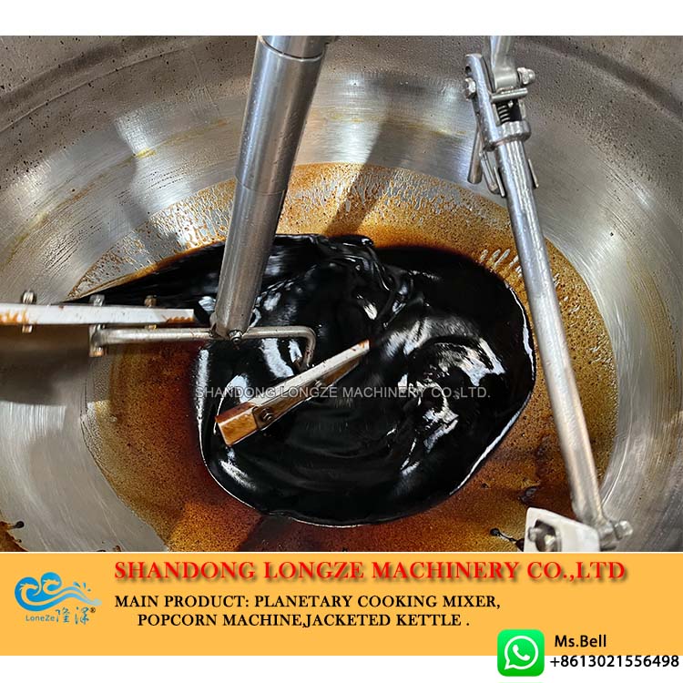 caramel sauce cooking mixer machine，industrial sauce cooking kettle，caramel sauce cooking mixer