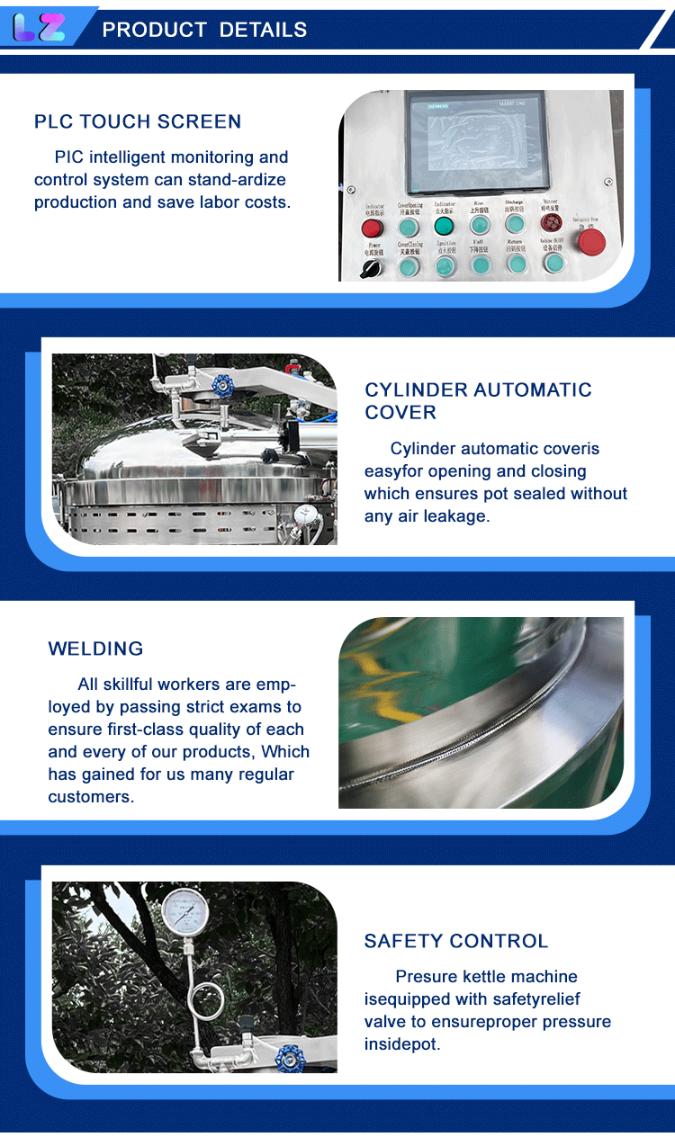 industrial high pressure cooking pot, large industrial pressure cooker,bone soup pressure cooking kettle