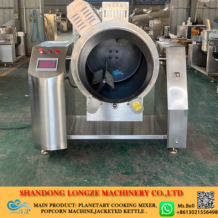 cooking drum machine,large stir fry machine, rotating drum non-stick frying machine