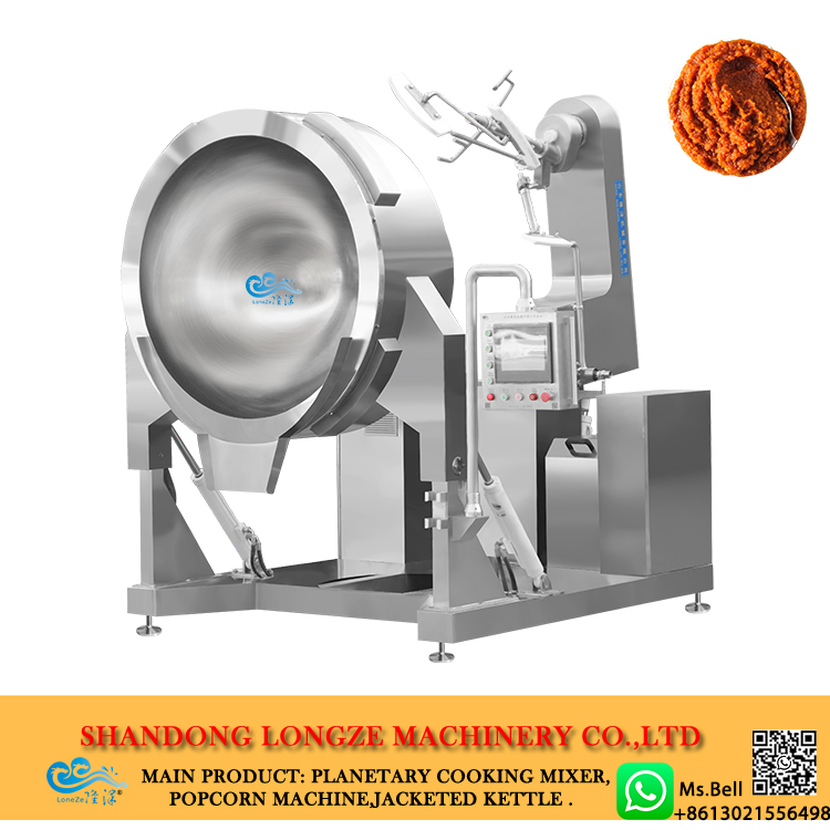 tikka masala paste making machine, masala cooking equipment, masala paste cooking mixer