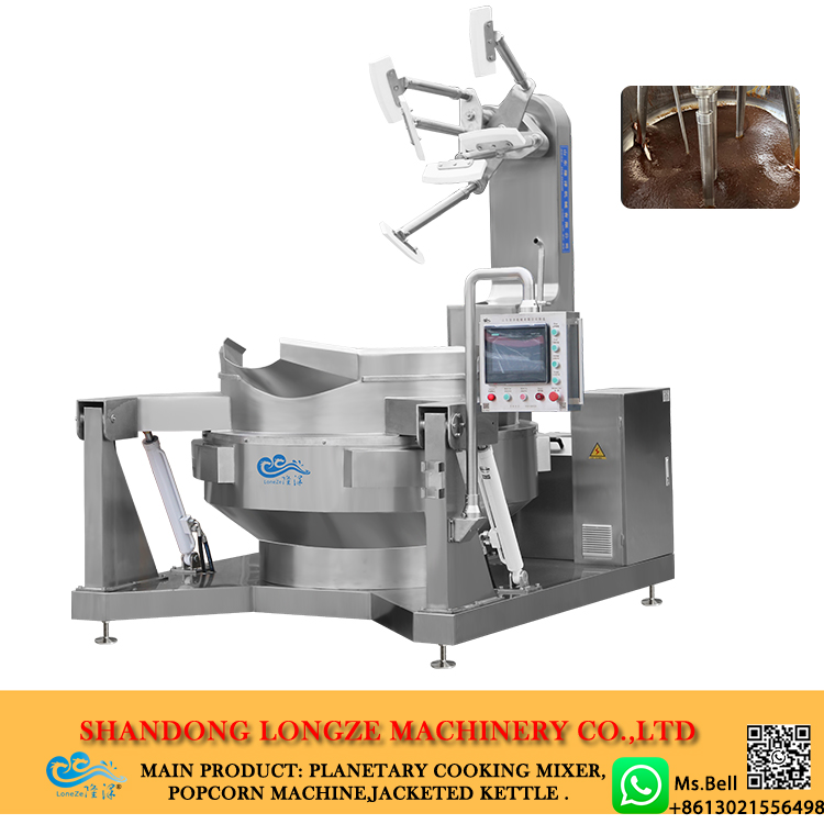 stuffing making machine, fillings processing factory machine, automatic cooking pan with Stirrer