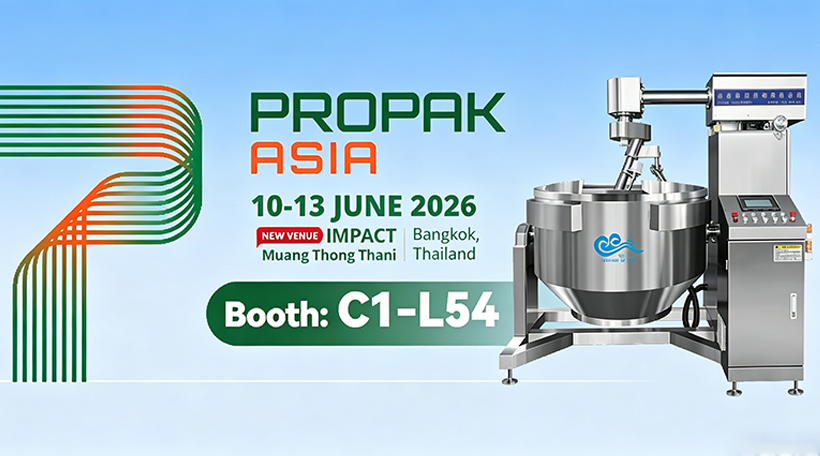 cooking mixer machine, Propak Asia,cooking kettle with mixer